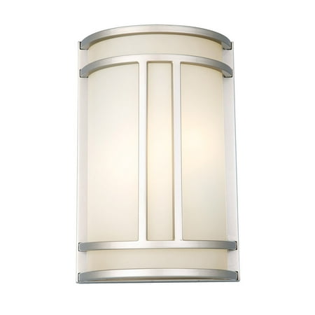 Design House 807578 Eastport Classic Contemporary 1-Light Indoor Dimmable Up/Down Mount Wall Sconce Light with Frosted Glass for Bathroom Bedroom Hallway,