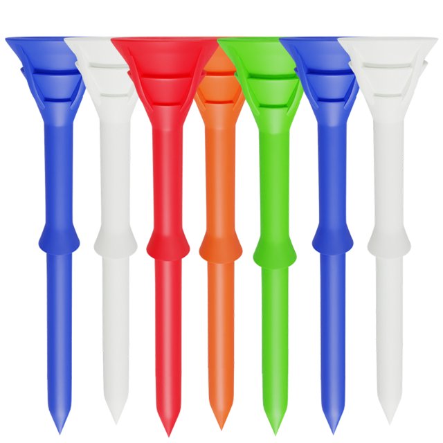 Golf Tees Plastic Unbreakable Long 3 1/4 inch Cup Bulk Value 24 Pack,Golf Tee Upgrade Low Resistance Cushion Multiple Colors