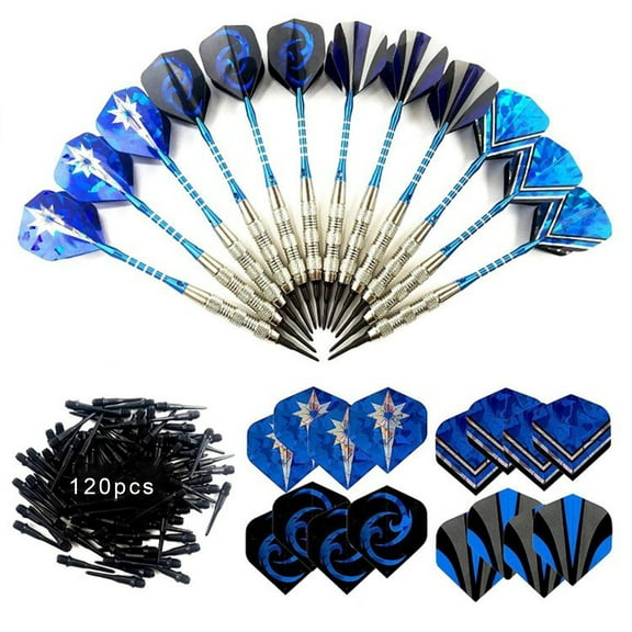 WZCPCV 12 Professional 18g Soft Tip Dart Set-Aluminum Shafts Darts,Soft Tip Darts with 4 Pattern 16pcs Flights for Games 120 Soft Dart Tip,Darts Set for Electronic Dartboards