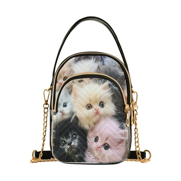DIXRUYEE Cross Body Fashion Shoulder Waist Purse Bags Kittens’ Whimsical Wonderland Pocket Handbags
