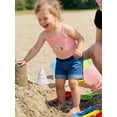 thumbnail image 5 of BemeyourBBs Toddler Baby Girls Summer Clothes Infant Baby Girl Denim Outfit Cute Bee Cake Ice Cream Floral Embroidery Ribbed Tank Vest Tops with Pockets Rolled Jeans Denim Shorts 2Pcs Set, 5 of 9