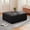 Black, variant on 40" Oversized Square Corduroy Ottoman Pouf - Poofy Soft Foot Rest with Foam Chunk Filling, Movable Large Ottoman Pouf Footstool for Living Room Sofa Couch Bedroom, Black(1 Piece)