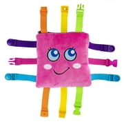 Buckle Toy Bella Square - Toddler Plush Travel Activity, Early Learning