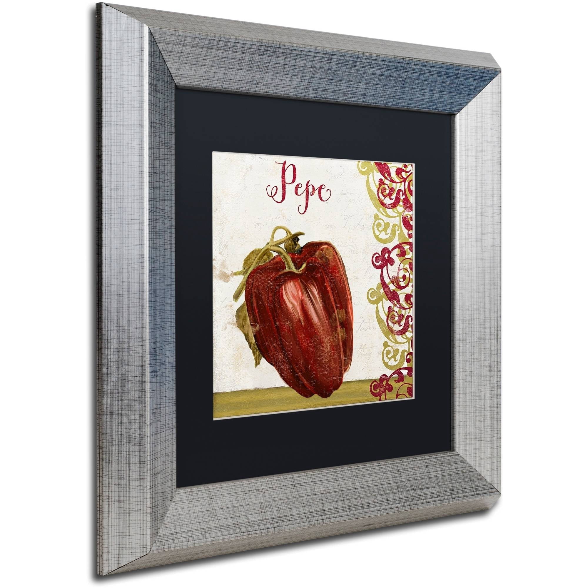 Trademark Fine Art "Cucina Italiana Vii" Canvas Art by Color Bakery Black Matte, Silver Frame