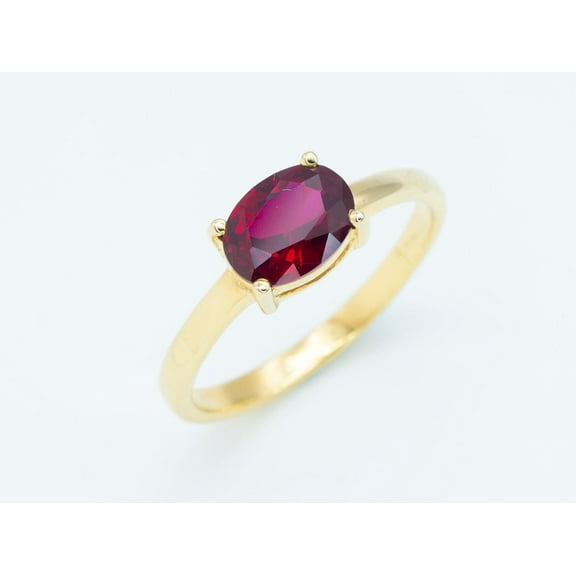 Ruby ring, Oval cut gemstone ring, Wedding ring, Gold Plated 925 solid silver ring