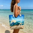 thumbnail image 5 of Guodhu waterproof and sandproof beach bags,Large Canvas Beach Tote Bag for Women with Rope Handle, Waterproof Sandproof Summer Travel Bag for Vacation Pool Gym,travel beach bag(E), 5 of 6