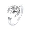 thumbnail image 1 of Versatile Rotatable Adjustable Anxiety Relieving Silver Plated Zircon Ring for Stress and Fashionable Finger Accessory, 1 of 5