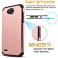 thumbnail image 2 of LG Fiesta 2 Phone Case, LG X Power 2 Case, LG Fiesta LTE Case, LG X Charge Case, W/[HD Screen Protector], Heavy Duty Drop Protection Impact Advanced Rugged Protective Slim Fit Phone Cover-Rose gold, 2 of 2