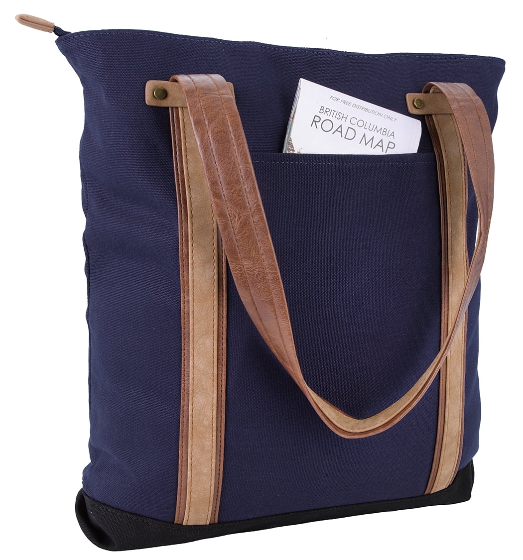 Navy College Striped Canvas Shoulder Bag Messenger Bag, Shoulder Bags