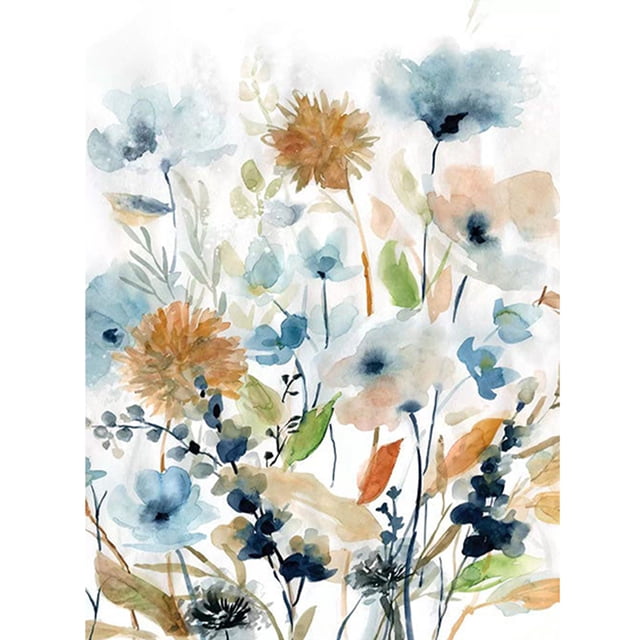 Acrílico 1 flor pintura al óleo por números Kit DIY pintura lienzo sin marco azul FLhrweasw Nuevo