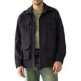 thumbnail image 2 of RYDCOT Mens Canvas Cotton Field Work Military Casual Jacket Outdoor Button Lapel Hiking Cargo Workwear Jackets Multi Pockets Lightweight Coats Bomber Fall Spring Outerwear Purple, 2 of 4