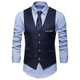 thumbnail image 1 of Men Solid Formal Buttons Suit Waistcoat With Pockets Business Office V-neck Vest Jacket_Special Gift, 1 of 1