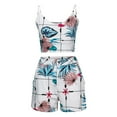 thumbnail image 4 of Babysbule Women Shorts Fashion Women Printed Sleeveless Camis V-Neck Blouse+Shorts Pants Set, 4 of 9