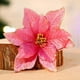 thumbnail image 3 of Paquete de 6 flores artificiales de seda de Pascua navideñas con purpurina y clips para adornos de árbol de Navidad, coronas navideñas, guirnaldas y decoración navideña de Año Nuevo., 3 of 8