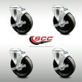 thumbnail image 2 of 5 Inch SS Phenolic Wheel Swivel Bolt Hole Caster Set with Brake Service Caster, 2 of 2