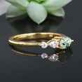 thumbnail image 2 of Pear Moss Agate Engagement Ring CZDiamond Promise Ring Delicate Yellow Gold Statement Jewelry 3 Stone Ring Christmas Gift Ring, 2 of 4