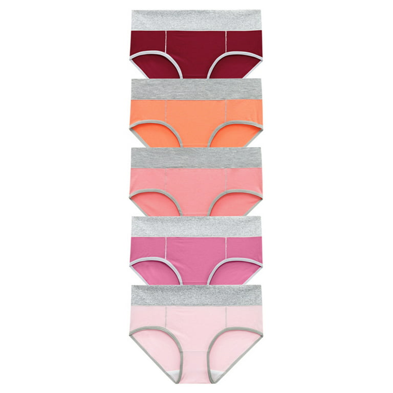 Efsteb 5 Pack Womens Underwear Cotton Briefs Lingerie Comfortable  Breathable Solid Color Patchwork Briefs Underwear Knickers Panties  Multicolor