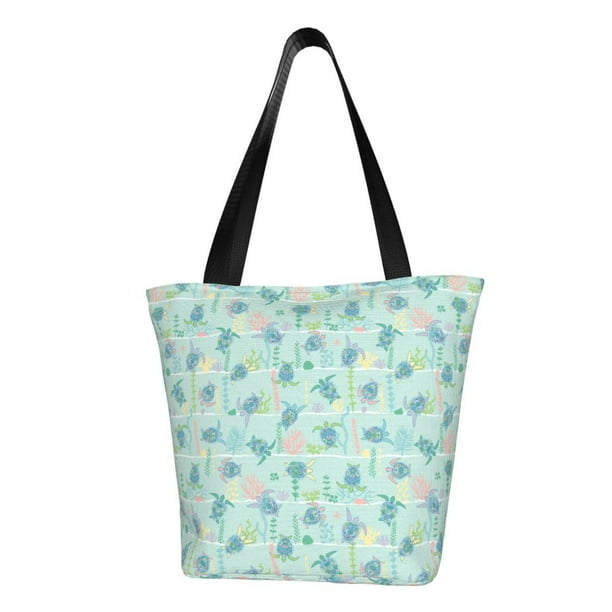 Fotbe Sea Turtle Bolsa de Playa con Estampado, Bolsa de Hombro, Bolsa de Mano Espaciosa, Bolsa de Viaje Ligera, Bolsa de Compras Versátil