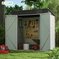 thumbnail image 4 of Patiowell 6x4 FT Metal Outdoor Storage Shed With Vents&nbsp;& Lock, Metal Outdoor Sheds Water-Resistance & Outside Storage Galvanized Steel UV-Resistance for Lawn, Patio, Backyard Garden Tools, White, 4 of 9