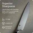 thumbnail image 4 of Shun Classic 10-Inch Chef’s Knife, Kitchen Knife, VG-MAX Steel Core, Damascus-Clad Stainless Steel, Pakkawood Handle, 4 of 7