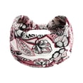 thumbnail image 2 of White Cute Boho Headband Stripe Knotted Turban Head Bands Large Thick Turban Head Wrap Headband, Boho Bandana Head Bands for Women's Hair, Non Slip Workout Yoga Hairband Hair Accessories One Size, 2 of 5