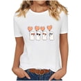 thumbnail image 2 of Xdegoge Women's Cute Ghost Heart Balloon Graphic Tee Casual Crewneck Short Sleeve T-Shirt Comfortable Flattering Top for Halloween Party Holiday Vacation Everyday Wear, 2 of 7