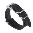 thumbnail image 2 of 22mm Leather Watch Strap Band Wristband Replacement for Men and Women (Black with Silver Clasp), 2 of 6