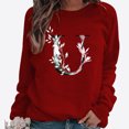 thumbnail image 2 of Pompotops Hiver Femmes Décontracté Manches Longues Hauts Dames Imprimé Chandail en Molleton Blouse Tee Chandail Liquidation, 2 of 4