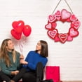 thumbnail image 6 of AZXY 11.8" Valentine's Day Wooden Heart Wreath - Red Pink Love-Themed Hanging Decor for Wedding Engagement Anniversary Party, Front Door Home Indoor, 6 of 6