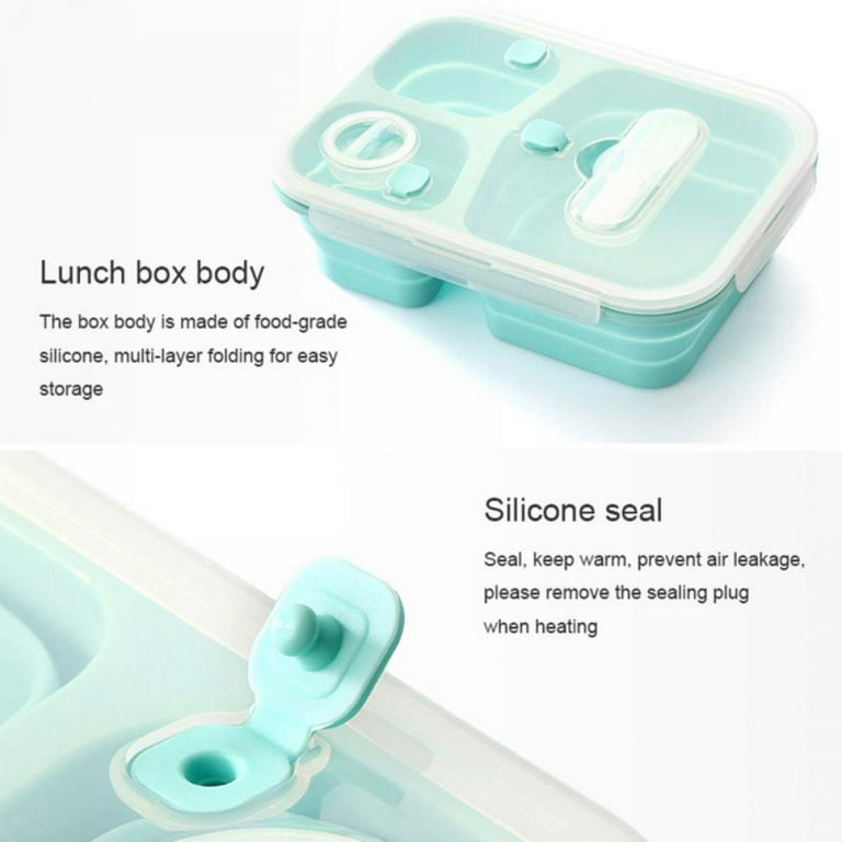 Reusable 3-compartment Silicone Lunch Box With 4 Dividers For Kids - Portable  Microwave-safe Picnic Box For Healthy Food Storage And Organization - Temu