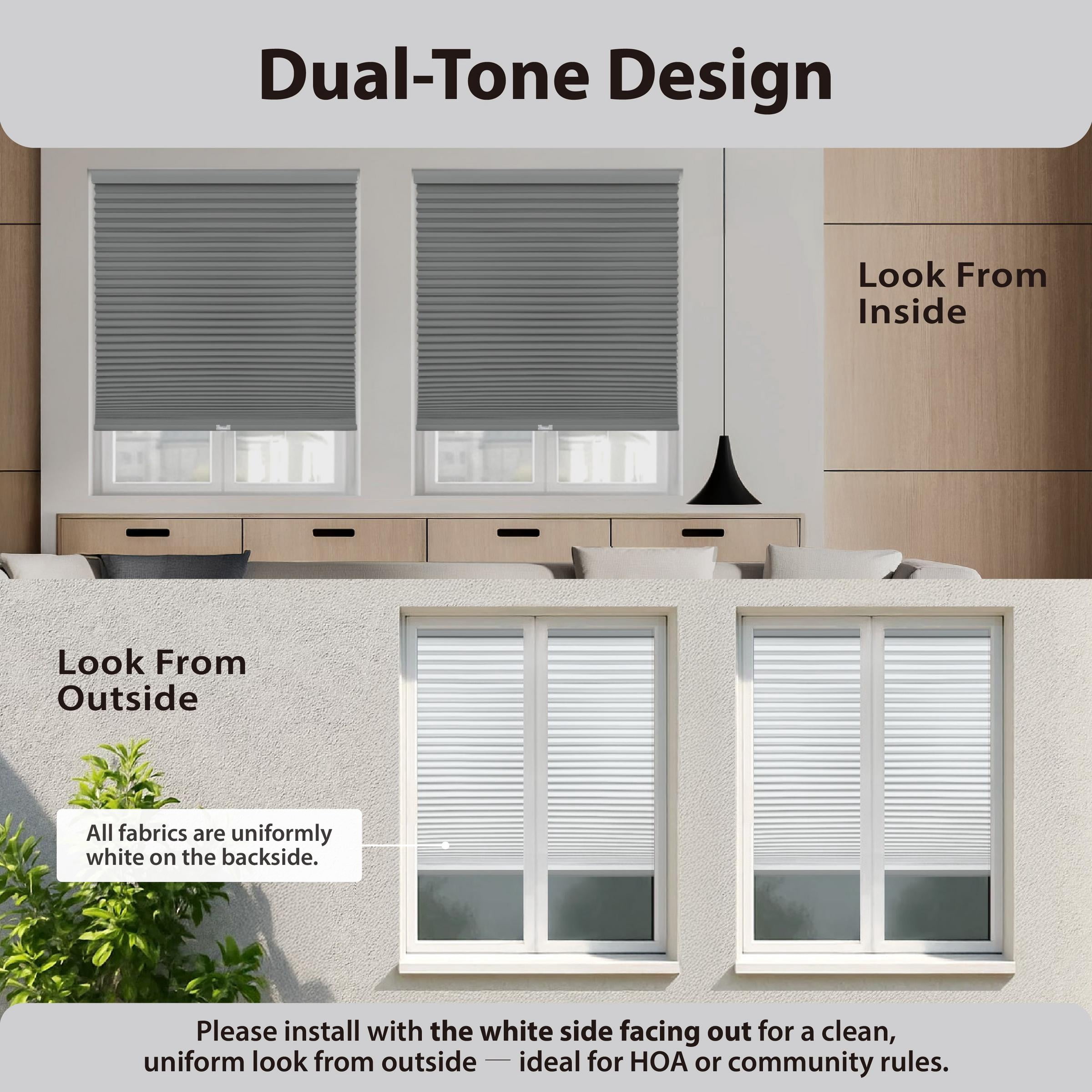 Regal Living Anchor Gray Blackout Cordless Cellular Shade 24.5" W x 84" L