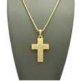 thumbnail image 2 of Stone Stud Cross on Nugget Cross Pendant with Chain Necklace - 2mm 24" Gold-Tone Box Chain, 2 of 4