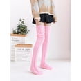 thumbnail image 4 of Spencer Womens Over the Knee High Socks Extra Long Thigh High Socks Warm Stocking Lady Boot Socks Leg Warmers "Pink", 4 of 6