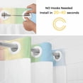 thumbnail image 5 of Rainbow Stripes No Hook Shower Curtain Waterproof,Bathroom Curtains with Snap in Liners and See Through Top Window,Modern Colorful Cream Striped Aesthetics Hotel Bathtub Curtains Shower 54"Wx78"L, 5 of 8
