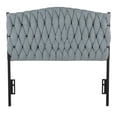 thumbnail image 4 of LumiSource Black Metal, Blue Fabric Braided Matisse Twin Headboard, 4 of 5
