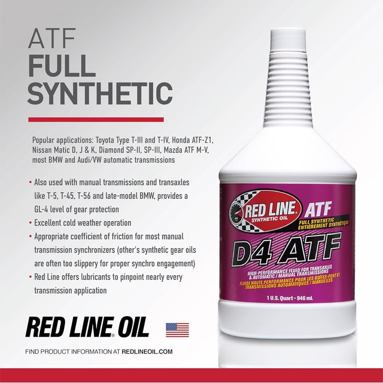 Redline, Automatic Transmission Fluid, D4 ATF, 1 Gallon - Walmart.com