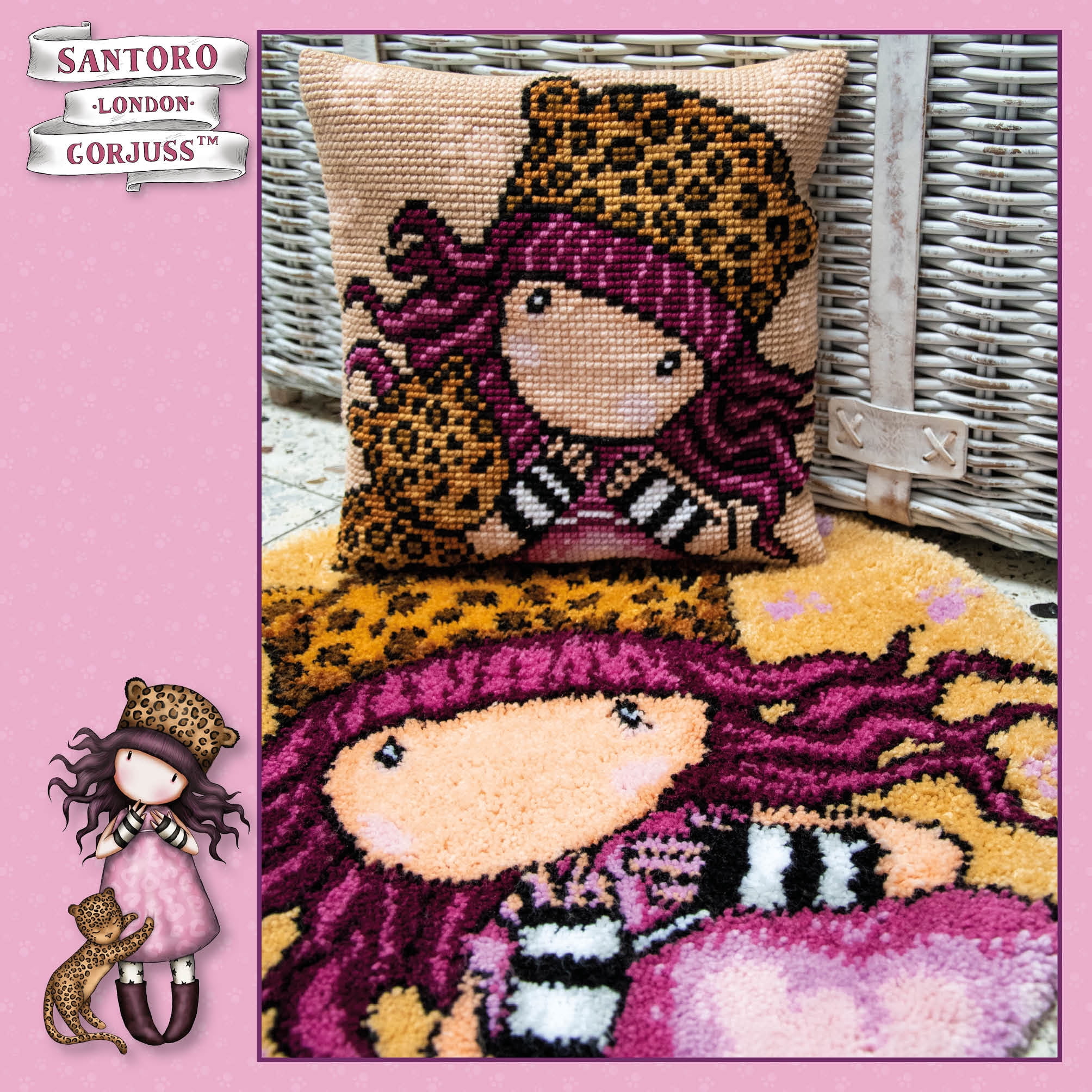 Gorjuss Purrrrrfect Love Cross Stitch Cushion Kit by Vervaco