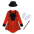 thumbnail image 3 of JanJean Girls Magician Costume Outfits Halloween Magic Performance Cosplay Dress Up Red 4, 3 of 5