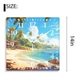 thumbnail image 2 of 14 Inch Wall Clock Battery Operated Silent Clock Decorative for Office, Kitchen, Outdoor, Living Room，Hawaii Beach with Palm Trees Graceful, 2 of 4