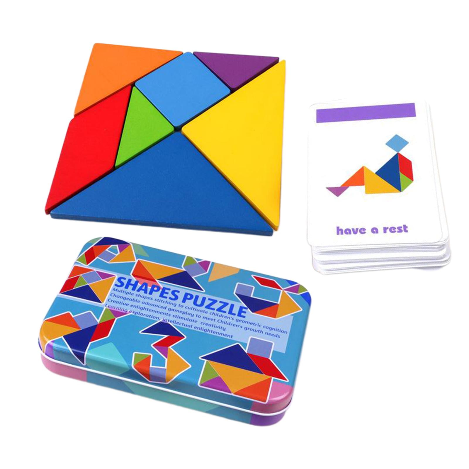 Milaget Travel Tangram Puzzle, Pattern Block Game Jigsaw Shapes
