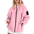 thumbnail image 2 of Windbreaker Jacket Women 2025 Fall Outdoor Hiking Travel Windproof Zip Up Hooded Windbreaker with Pockets Outerwear, 2 of 8