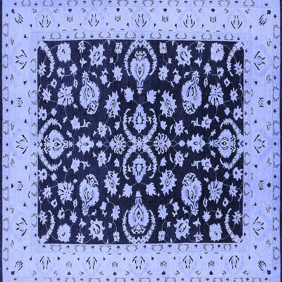 Ahgly Company Indoor Square Oriental Blue Traditional Area Rugs, 6' Square