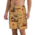 thumbnail image 2 of Kll Brown Mushrooms Men'S Casual Summer Beach Shorts Hawaiian Shorts With Pockets-Small, 2 of 9