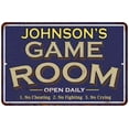 thumbnail image 1 of JOHNSON'S Blue Game Room Sign Metal 8 x 12 Matte Finish Metal 108120002230, 1 of 1
