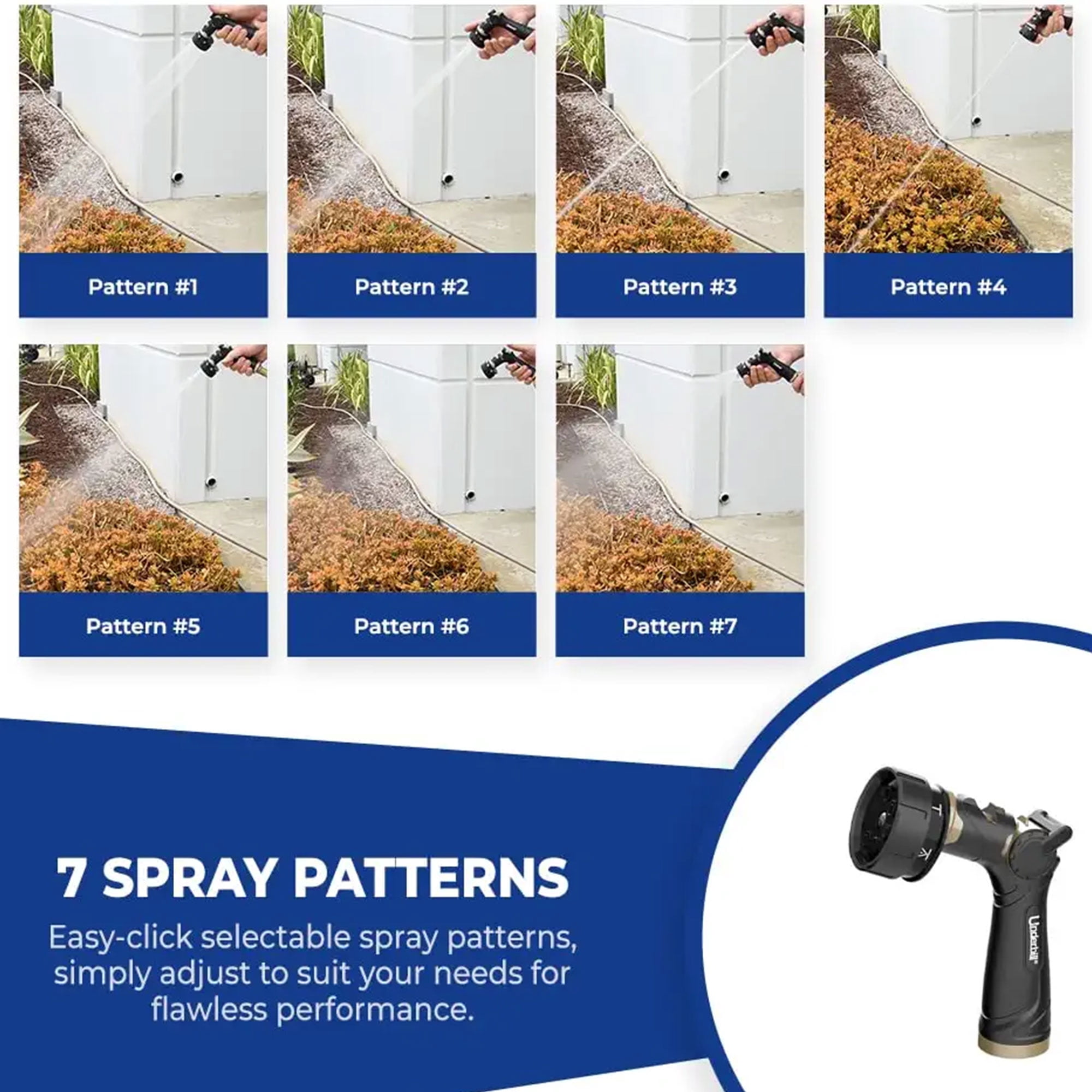Underhill Proline Master Gold Series 7 Spray Hose Nozzle with 3/4 In Inlet