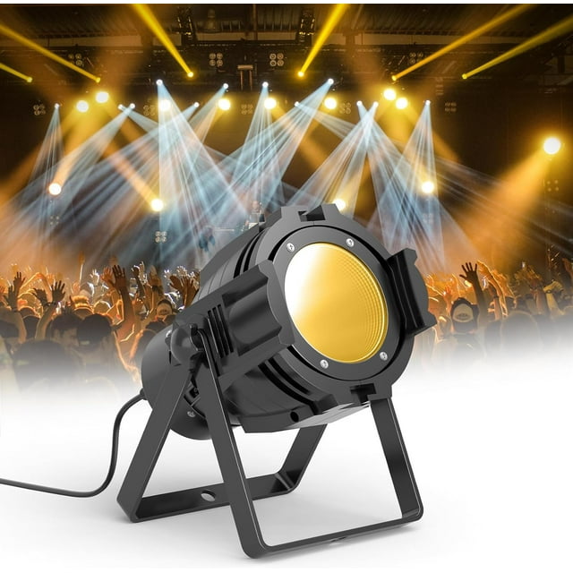 Spotlight COB 80W Warm & Cold DMX Strobe Par Light for Church, Concert, Wedding, Theater - 1Pack