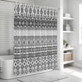 thumbnail image 5 of Grey White Boho Shower Curtain Set - Extra Long 72" x 96" Washable Bathtub Curtain with 12 Hooks, Vintage Ethnic Tribe Abstract Art Waterproof Fabric Stall Shower Curtains for Bathroom/Bathtub Décor, 5 of 6