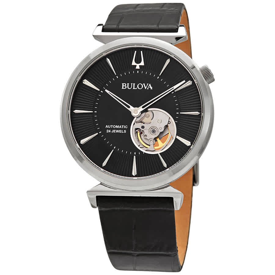 Bulova Bulova 96A234 Men's Regatta Black Leather Strap Automatic