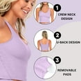 thumbnail image 3 of M&M SCRUBS Women’s Yoga Top Longline Wirefree Padded Medium Support Sports Bra (Small, Lavender), 3 of 6