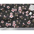 thumbnail image 2 of Soimoi Black Cotton Duck Fabric Blossom Floral Printed Fabric 1 Yard 42 Inch Wide, 2 of 3